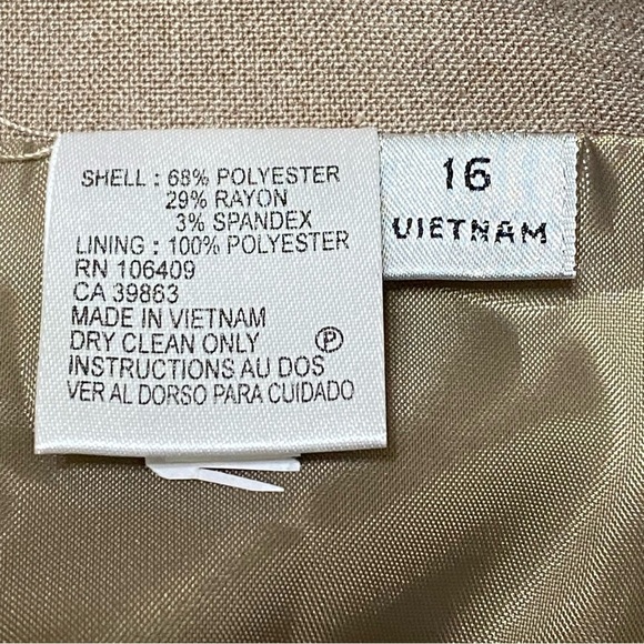 Tahari ASL Taupe Pencil Skirt Size 16 Office Career Minimalist CorpCore NWT - Picture 3 of 5